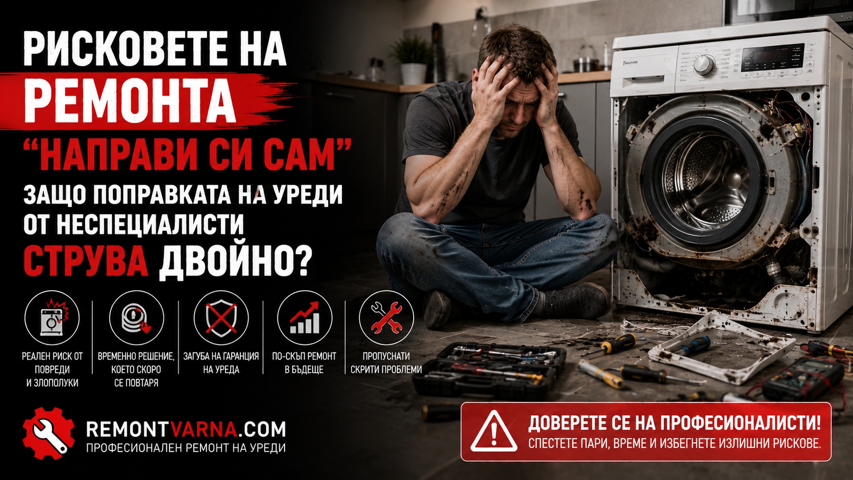 Рисковете на ремонта „направи си сам”: Защо поправката на уреди от неспециалисти струва двойно?